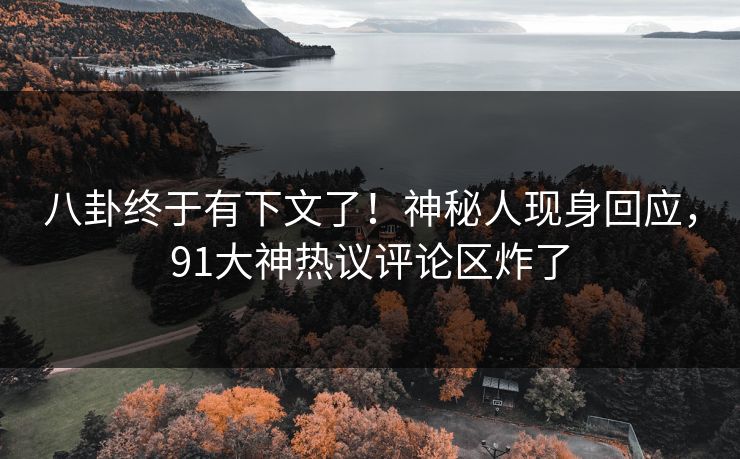 八卦终于有下文了！神秘人现身回应，91大神热议评论区炸了