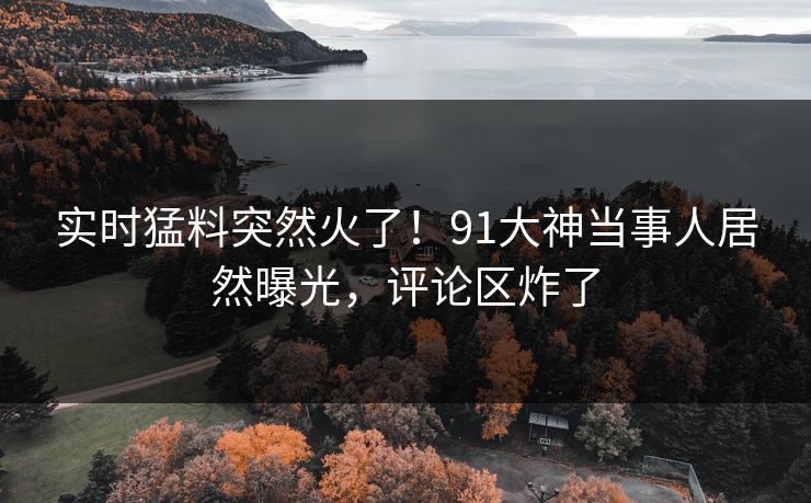实时猛料突然火了！91大神当事人居然曝光，评论区炸了