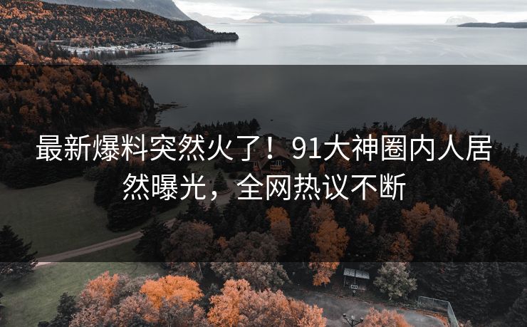 最新爆料突然火了！91大神圈内人居然曝光，全网热议不断