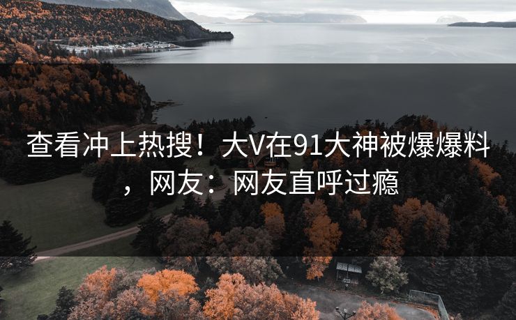 查看冲上热搜！大V在91大神被爆爆料，网友：网友直呼过瘾