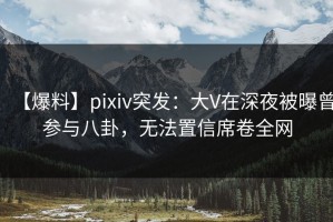 【爆料】pixiv突发：大V在深夜被曝曾参与八卦，无法置信席卷全网